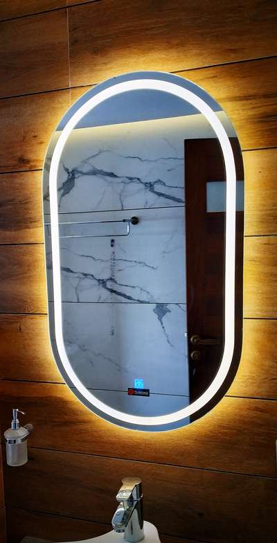 Led mirror with touch switch back and front lighted