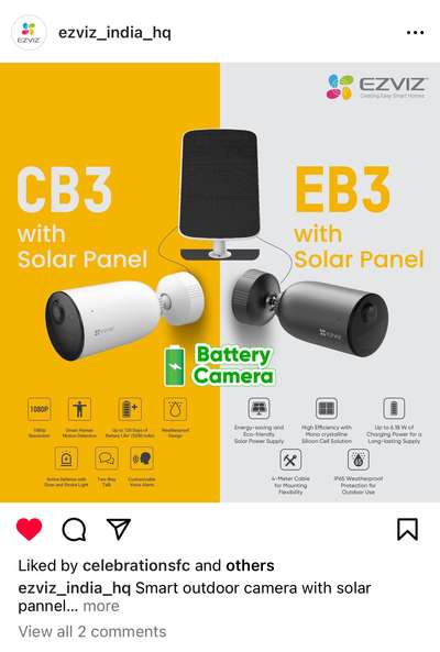 ezviz solar panel camera  #cctv #camrainstallation #wificamera