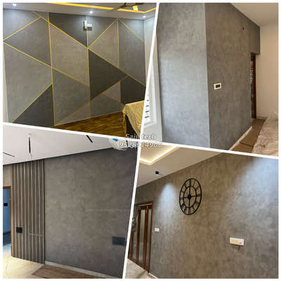 Bedroom wall decorating on cement texture