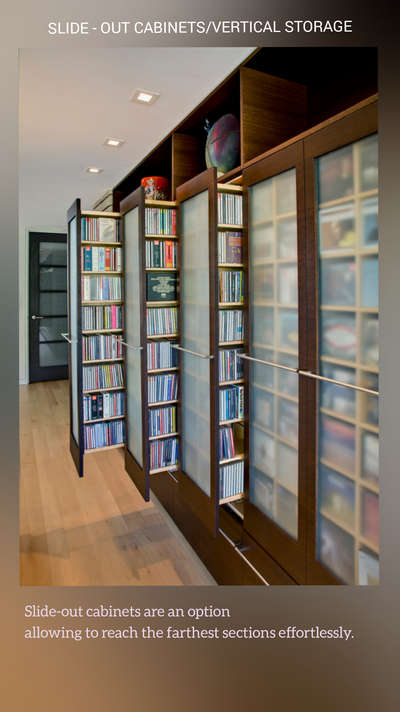 SLIDE-OUT CABINET :
Design Reference 
.
.
.
.
.
.
 #booksshelf #StudyRoom #HomeDecor