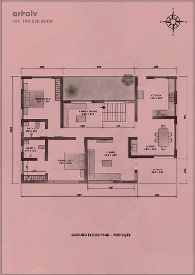 Ground Floor Plan - 1510 Sqft. 

 #FloorPlans  #houseplan  #2DPlans  #2BHKPlans  #4BHKPlans  #HouseDesigns #house  #keralahousedesigns  #groundfloorplan