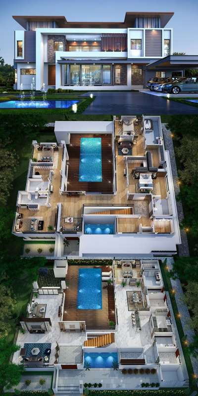 3d &Exterior all design // top-front
 #sayyedinteriordesigner  #exteriors  #ElevationHome