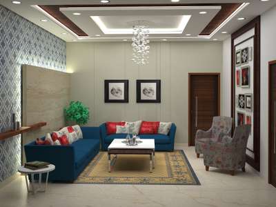 #contemporary  drawing room design with stone backlit design.