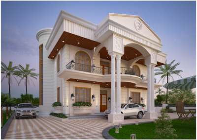 Modern Classical Villa #ProposedResidentialProject  #exteriordesigns  #ElevationDesign  #3D_ELEVATION  #Autodesk3dsmax