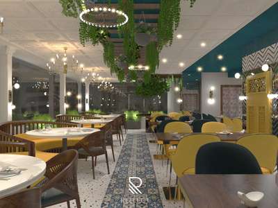 *Restaurant interior *
rooftop restaurant,cafe, interior, ceiling, painting wallpaper decorative items, water body, lamps,