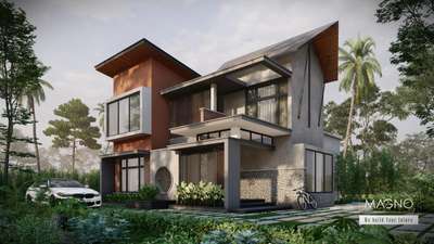 Tropical home 
 #magno  #modernhome  #keralahomedesignz  #tropicalmodern  #exteriordesigns