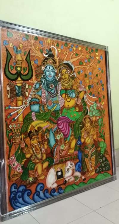 lord shiva family
Mural painting
 #lordshiva  #muralpainting  #muralpaintingoncanvas #traditiinal #muralart