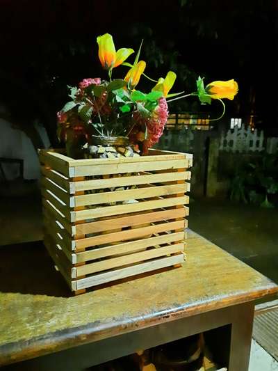 wooden frame for small plant pots