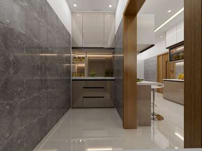 modern kitchen #KitchenIdeas  #WoodenKitchen  #kannurconstruction  #kannurinterior  #LShapeKitchen