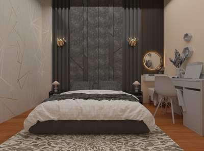 #BedroomDesigns #studytable #dressingunit #quilting #WALL_PANELLING #walllight