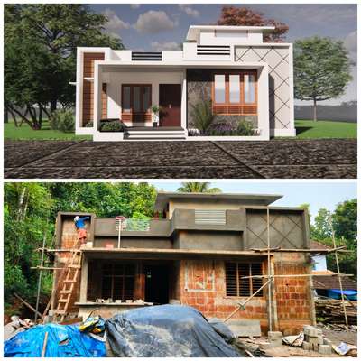ongoing project... @Pattambi #budgethomes  #ContemporaryHouse #ElevationDesign