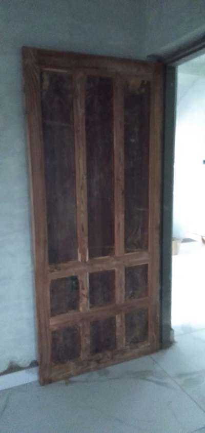 teak wood frame with MDF panel. bedroom door  #