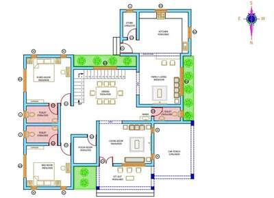 #2000sqft House
#Ground Floor Plan
#2BHK House
#Floor Plan
#Open Kitchen