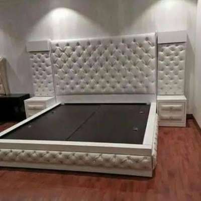#designer bed with side table #