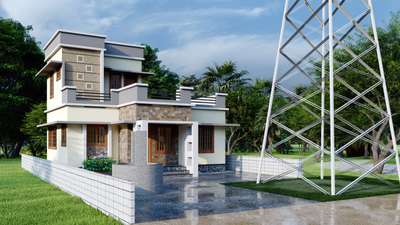 Proposed residential building @marambilly,perumbavoor 
#Area -982 Sq.ft
#4Bedroom
#2attached
#Living
#Kitchen
#Workarea
#Dining
#Sitout