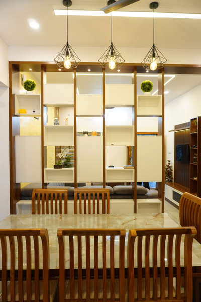 Living room partition  #partitiondesign  #hanginglights  #DiningChairs  #DiningTableAndChairs  #InteriorDesigner  #Architectural&Interior  #koloviral  #Kollam  #KeralaStyleHouse  #keralaart  #MrHomeKerala   #moderndesign  #modernarchitect