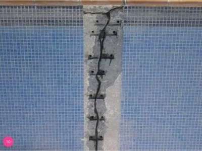 old new concrete stitchingwork at swimming pool  # waterproof work