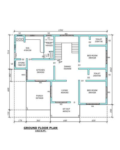 1413 Sqft House Plan 
2 Bedroom 
Living room 
Dining room 
Kitchen 
Bathroom 
 #KeralaStyleHouse  #HouseDesigns 
 #homedesigne  #freeplan  #homedesigne  #keralaplanners  #architecturedesigns  #architecturekerala  #keralaarchitectures