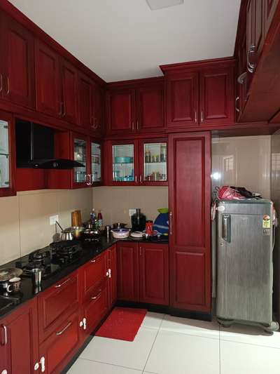 *modular kitchen*
marine plywood cabinet lamination finish & Teak wood shutters pu polish finish ebco fittings