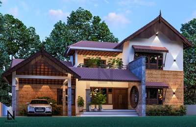 #buildersinkerala 
construction of residential house at mandhavadi

 #TraditionalHouse 

design by Novart architecture