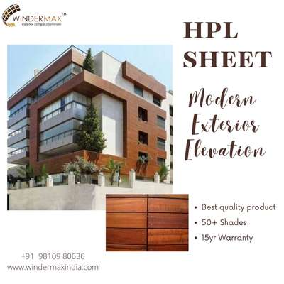 We deal in all types of exterior wall cladding products with the best brands of India and imported product 

*Our Product details* 

*#Metal exterior wall cladding*
*#HPL High pressure laminate* 
*#ACL Aluminum composite louvers* 
*#Solid aluminium louvers*
*#WPC louvers*
*#Wall FINs* 
*#ACP Aluminium composite panel*
*ACP/HPL Colour rivets*

Any requirement or query please contact us.9810980278 

For more details our all products please visit websites

www.windermaxindia.com
www.indianmake.co.in