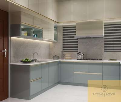 our next project 3D view kitchen solid colour  #InteriorDesigner  #ModularKitchen  #ebcoindia  #merinoleminates  #