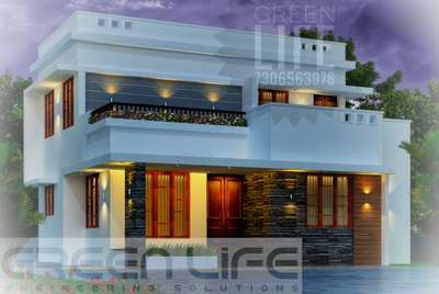 Proposed 4 BHK 1550 sqft Contemporary House. # Low budget Home
