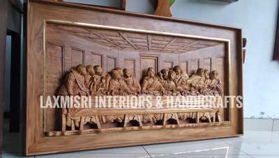 Handcarved LAST SUPPER OF JESUS CHRIST.... teakwood... 5ft length.... 2.5 feet hgt... 2.5 inches thickness... ORDERS WILL BE UNDERTAKEN... ☎️ 9895380722
