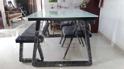 Metal dining table set