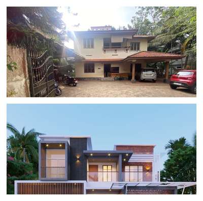 #HouseRenovation  #house_exterior_designs  #civilwork  #3lines Malappuram  #Architectural&Interior
