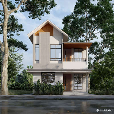 New Design concept is out 🤗✨
loc: kochi vypin 
sft.-1900sft
- design was intentional for a cute Outlook
 #ElevationDesign #ElevationHome #frontElevation #High_quality_Elevation #3D_ELEVATION #elevationdesigndelhi #elevationideas #elevationrender