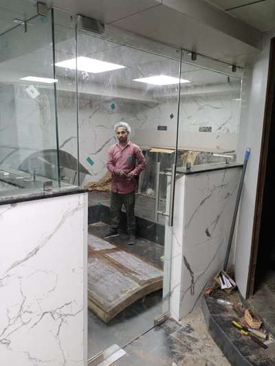 glass partition and door