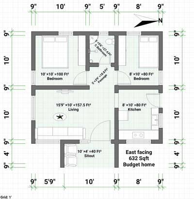 Simple  East facing house plan 
 #budgethomes 
 #lowcosthouse 
 #