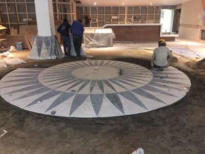 Kite flooring with italian marble, Armani brown and Burberry grey using in this work at delhi. #MarbleFlooring  #Italian