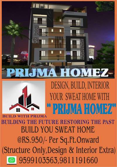 Hi, Greetings from Prijma Construction Inc., New Delhi. We are in service of Commercial and Residential Civil nd Interior work in Delhi-NCR. Kindly contact us for your requirements. Jasbir Singh
