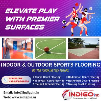 "Experience the perfect blend of durability and performance with Indigo Construction Solutions innovative indoor and outdoor sports flooring solutions. Elevate your games, indoors or out !"