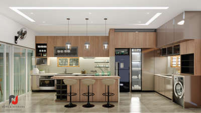 #ModularKitchen #KitchenInterior #Architectural&Interior #KitchenCabinet #KitchenIdeas #breakfastcounter #HouseDesigns
