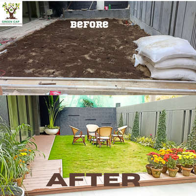 You can see👀 difference between, before & after image, (we truly enhance beauty of your house)  #LandscapeGarden  #beautifulhouses  #Lawncare  #NaturalGrass