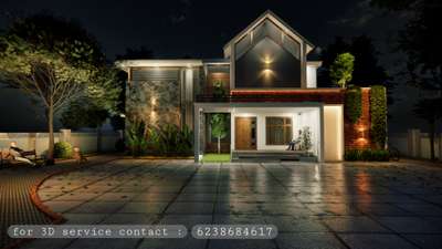 Captivated by the stunning house elevation, where architectural beauty meets modern design...🏘🌟
.
.
#exteriordesigns #HouseDesigns #modernhouses #3dvisualizer  #SlopingRoofHouse #nightsky  #KeralaStyleHouse #landcapdesign 

Online 3D service ( send your plan to whatsapp) : 6238684617