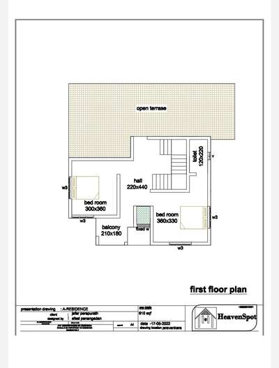 house plan  #upstair  #610 sqf 2 bed rooms