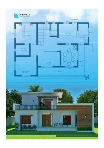 Evolution of Vision: Witness the fusion of facade and floor plan, a testament to how vision transforms into reality. Compare the layout and see the architecture come to life. 🏡✨ 
#SinaruzDesigns 
#ArchitecturalEvolution 
#VisionToReality