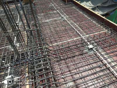 Slab Casting work Preparation
 steel reinforcement work do completed
 Plywood shuttering work use for smooth finishing upto ceiling surface area 

 #substructure #FlatRoof  #RoofingIdeas  #RoofingDesigns  #roof
