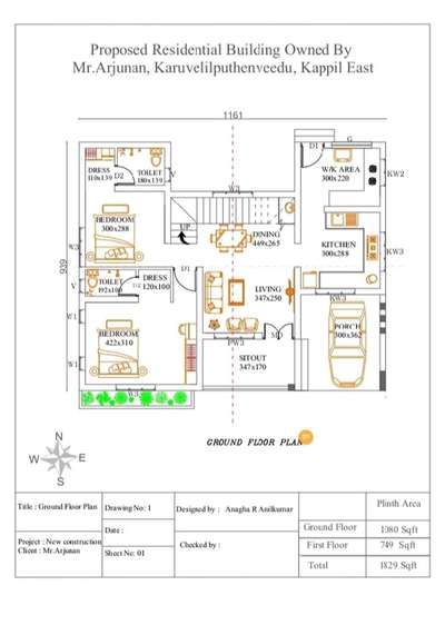 *Building 2DPlan*
Building plan of all floors including door, window positions, furniture layout, area details etc.. Designing plan based on vasthu including 3 revisions