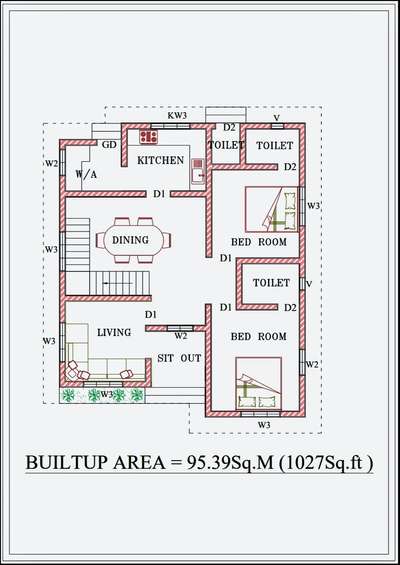 2bhk house plan# #ContemporaryHouse #HouseDesigns# #Simplestyle