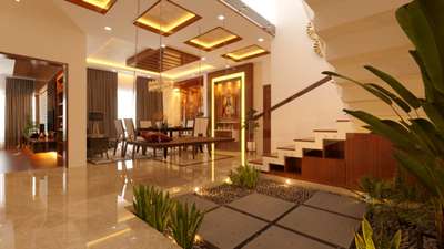 Staircase, Lighting, Living, Furniture, Ceiling, Dining Designs by Civil Engineer Nisa Nisa, Ernakulam | Kolo