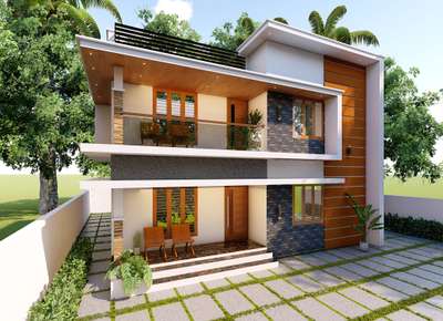 3d  elevation for Mr.vishnu @tvm 
1400 sqft  #3delevation🏠  #modernhouses  #ContemporaryDesigns  #koloviral  #malayalam  #keralam  #indiadesign