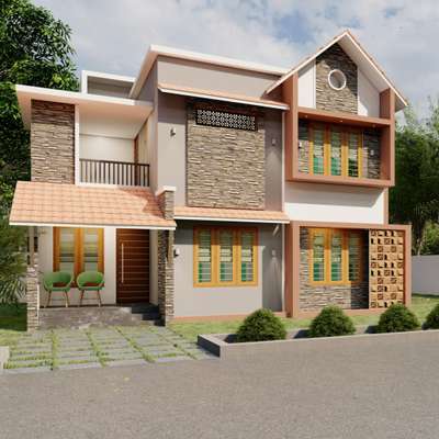 4 bedroom house. Total area 1600 sqft. Estimated budget Rs 32 Lakhs.
#4BHKPlans #MixedRoofHouse #ContemporaryHouse