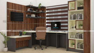 #officeinteriors # table with shelfs##