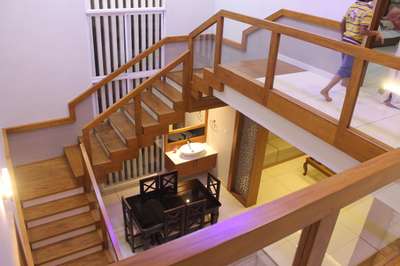 wooden staircase #GlassHandRailStaircase  #WoodenStaircase  #GlassHandRailStaircase