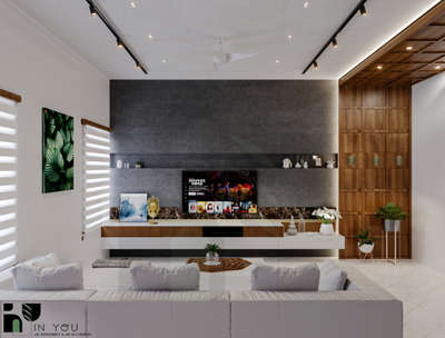 Modern Living room interior design. #Architectural&Interior  #Residencedesign  #keralaplanners  #moderndesign